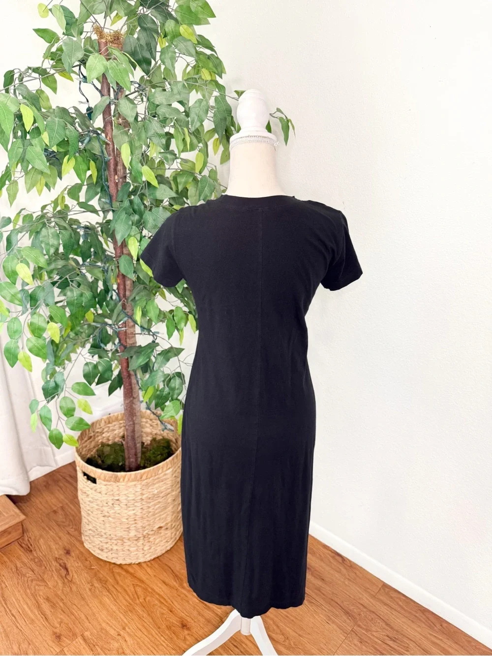 J.Crew Black Cotton Midi T-Shirt Dress Size XS